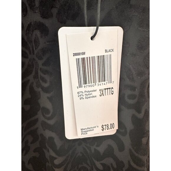 NWT Chelsea & Theodore Black Burnout Velvet L/S Top Sz 3X Witchy Goth Whimsigoth - Picture 4 of 9
